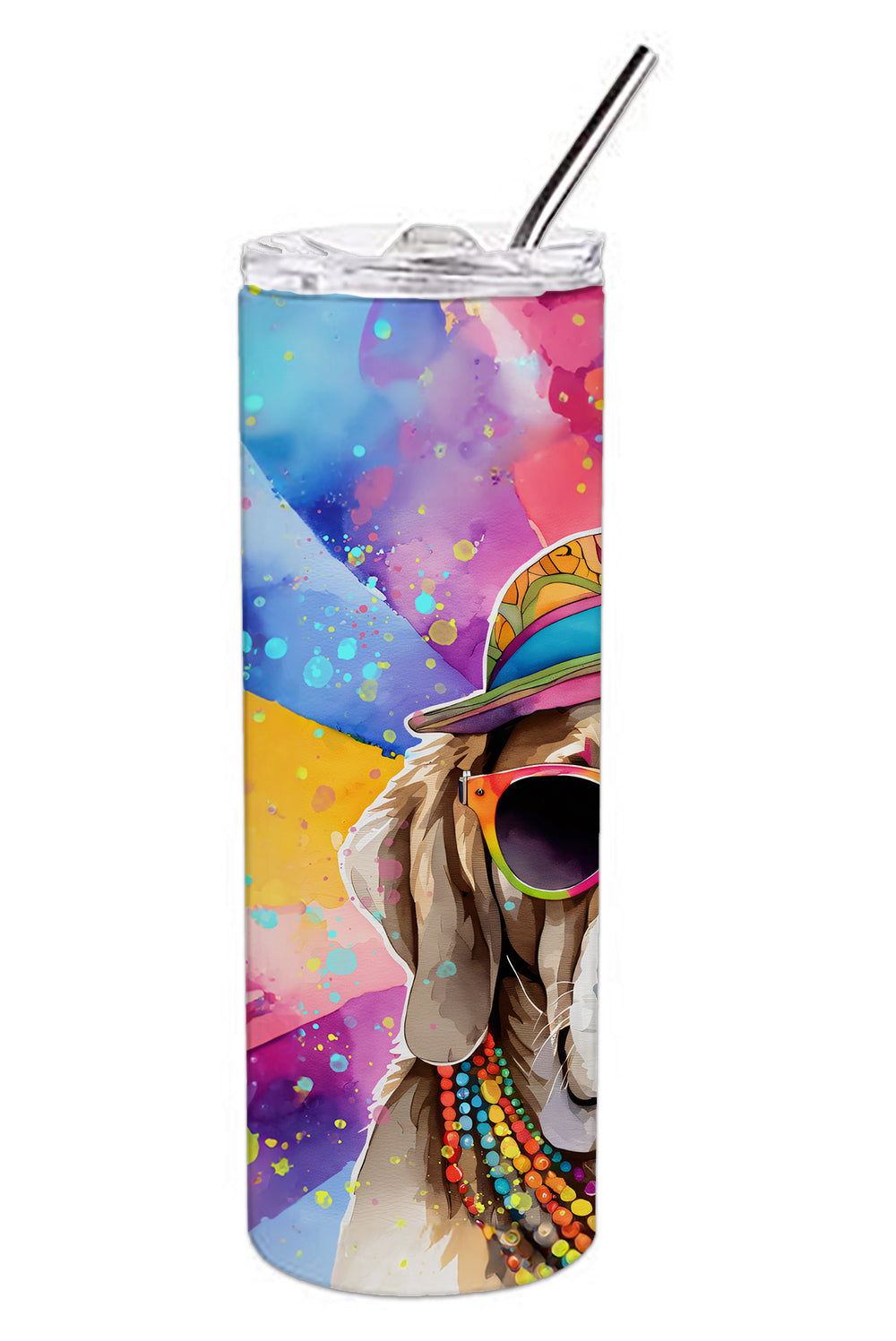 Weimaraner Hippie Dawg Stainless Steel Skinny Tumbler-1
