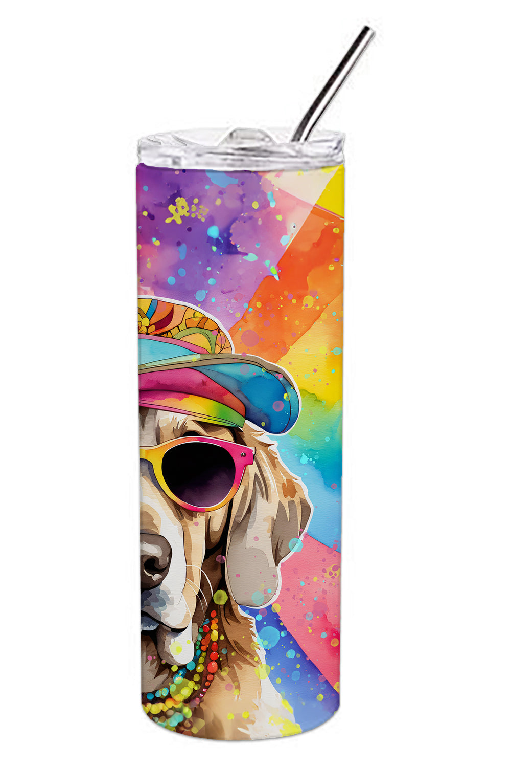 Weimaraner Hippie Dawg Stainless Steel Skinny Tumbler-2